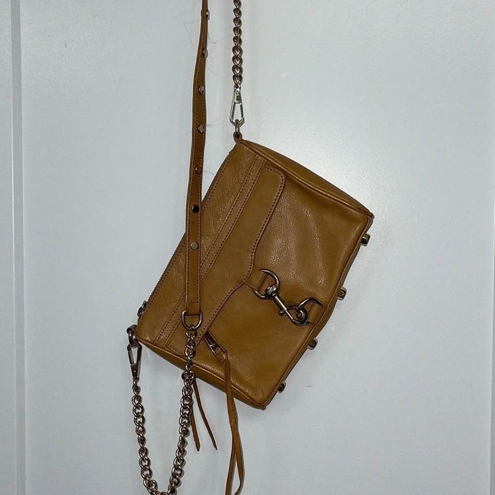 Rebecca Minkoff tan leather crossbody bag small